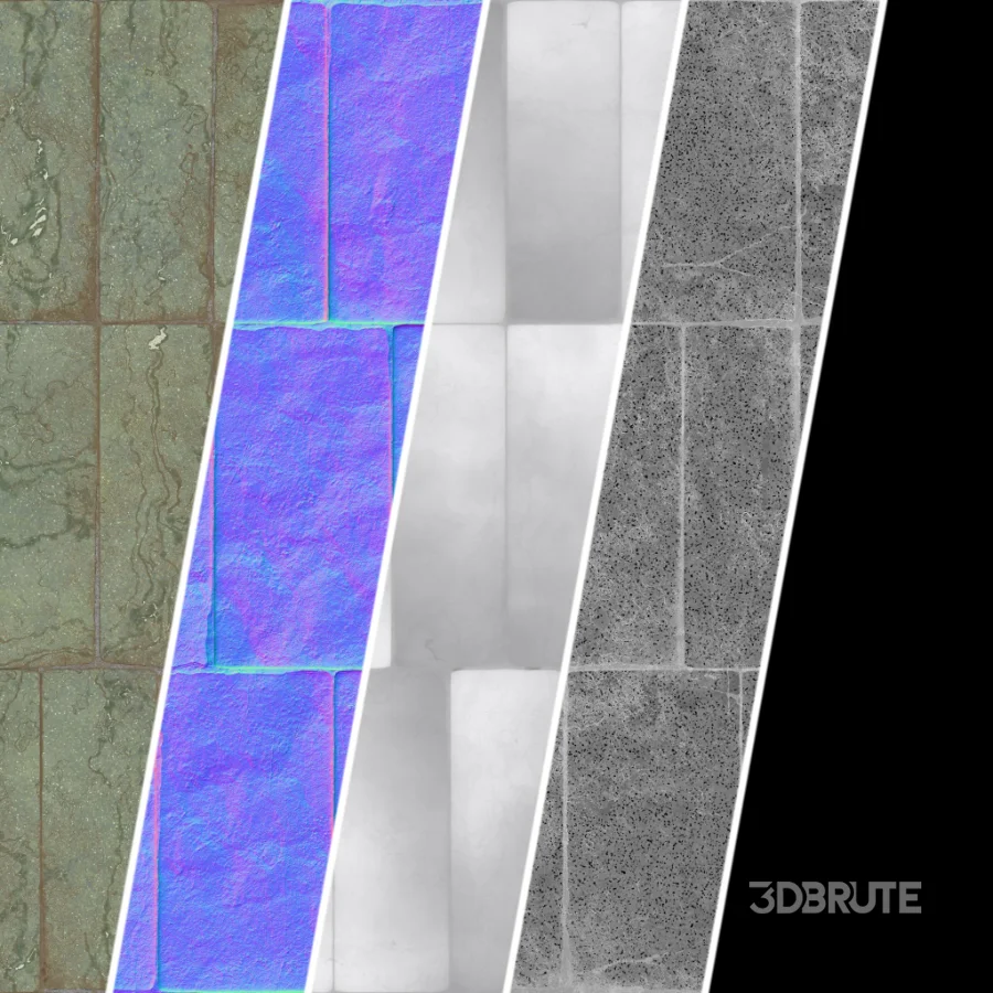 D313 Decorative Slat Stone wall – Sbsar Pbr 4k Seamless Image 6