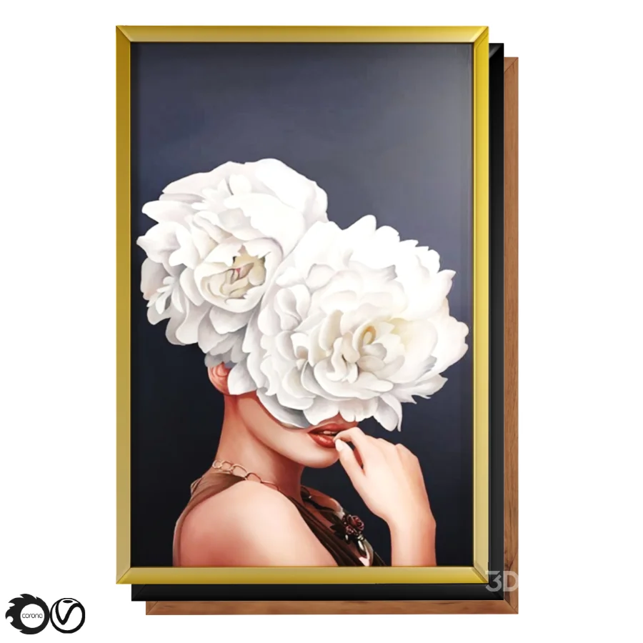 D145 27 Art Frames Flower Head And Feather Head Image 3