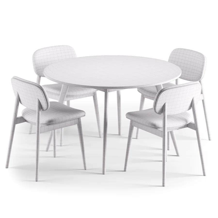 Lando Leather Dining Chair and Oia White Marble Dining Table Image 8