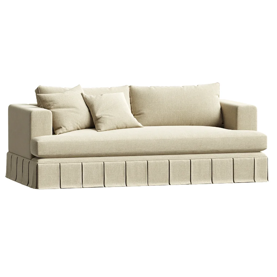 Norfolk Wide Arm Pleated Sofa Image 3