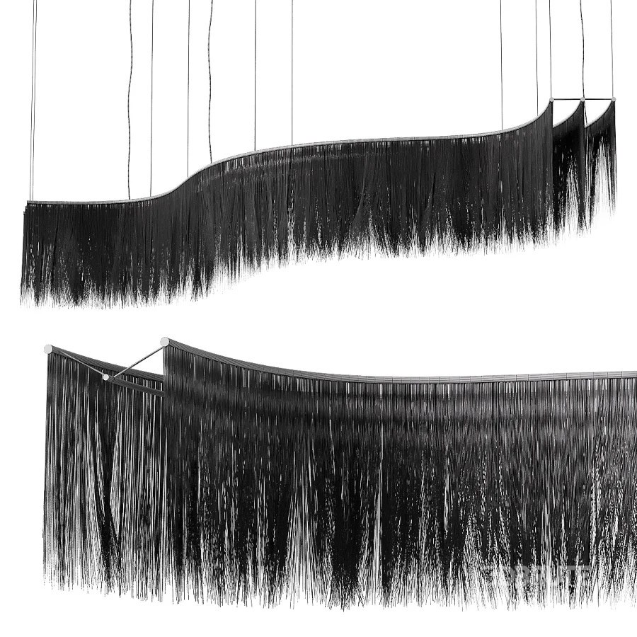 Japandi Style Wavy Rattan Pendant Light Image 5