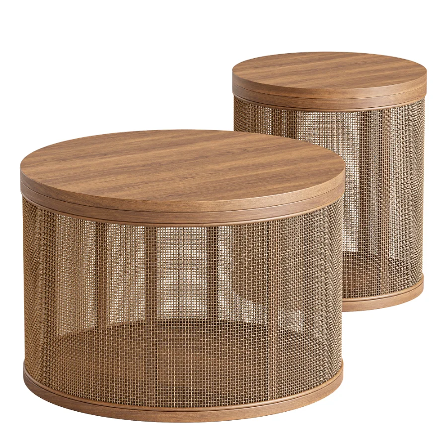 Japanese Round Coffee Table Image 1