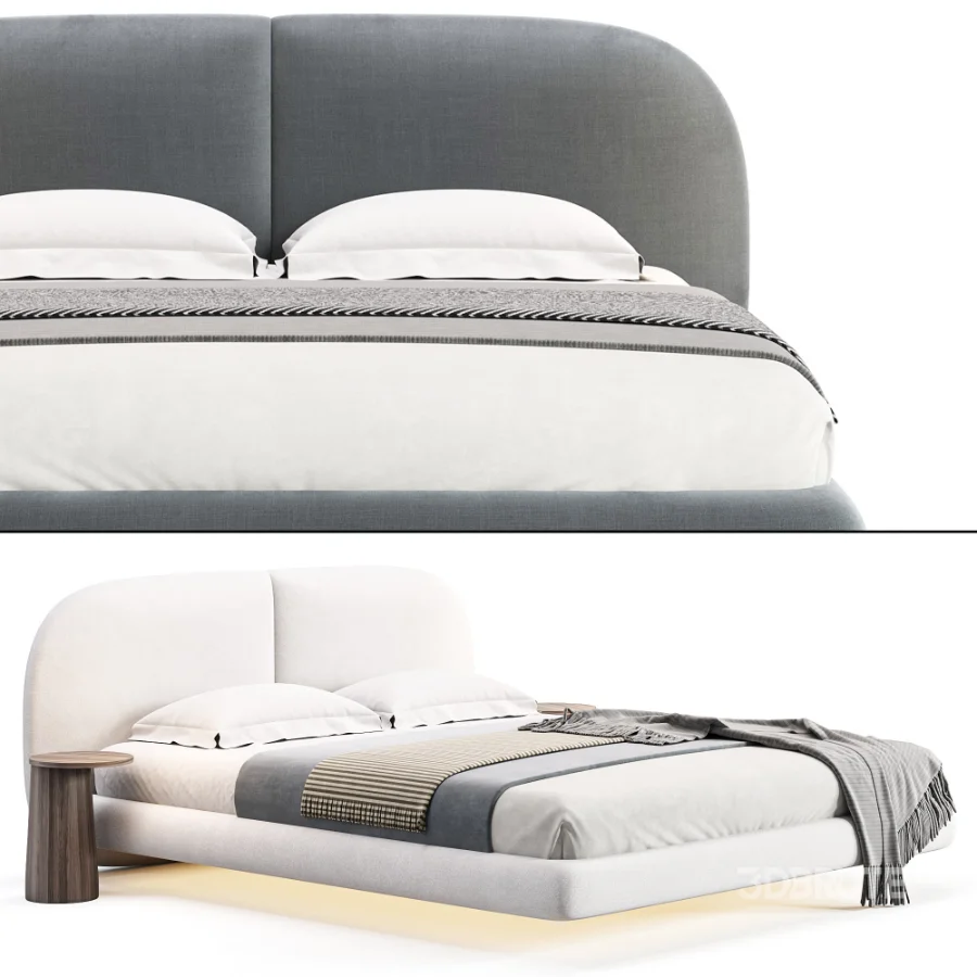 Garan Velvet Modern Floating Bed by Casaspace Image 1