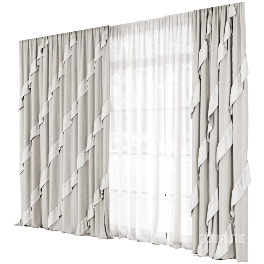 Silk and Cotton Curtain Set 105 Image 1