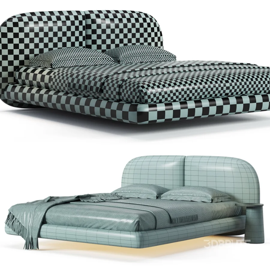 Garan Velvet Modern Floating Bed by Casaspace Image 6