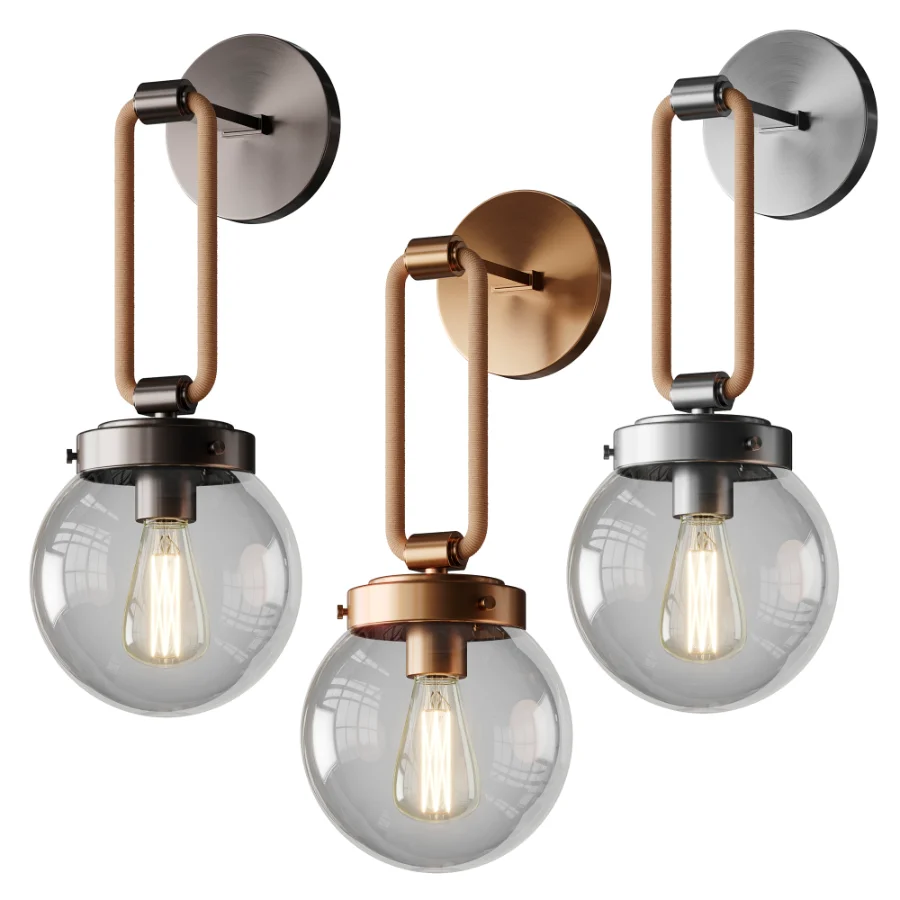 Hooked Globe And Coastal Cottage Rope Globe Sconce Image 10