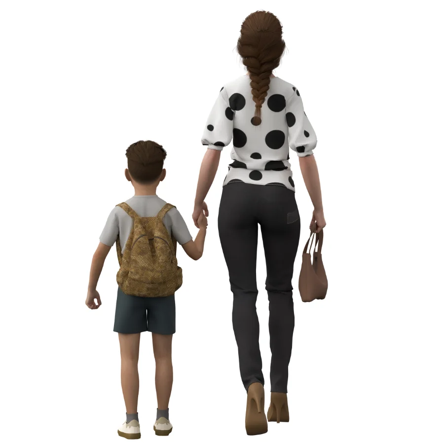 School Boy and Mother Image 1