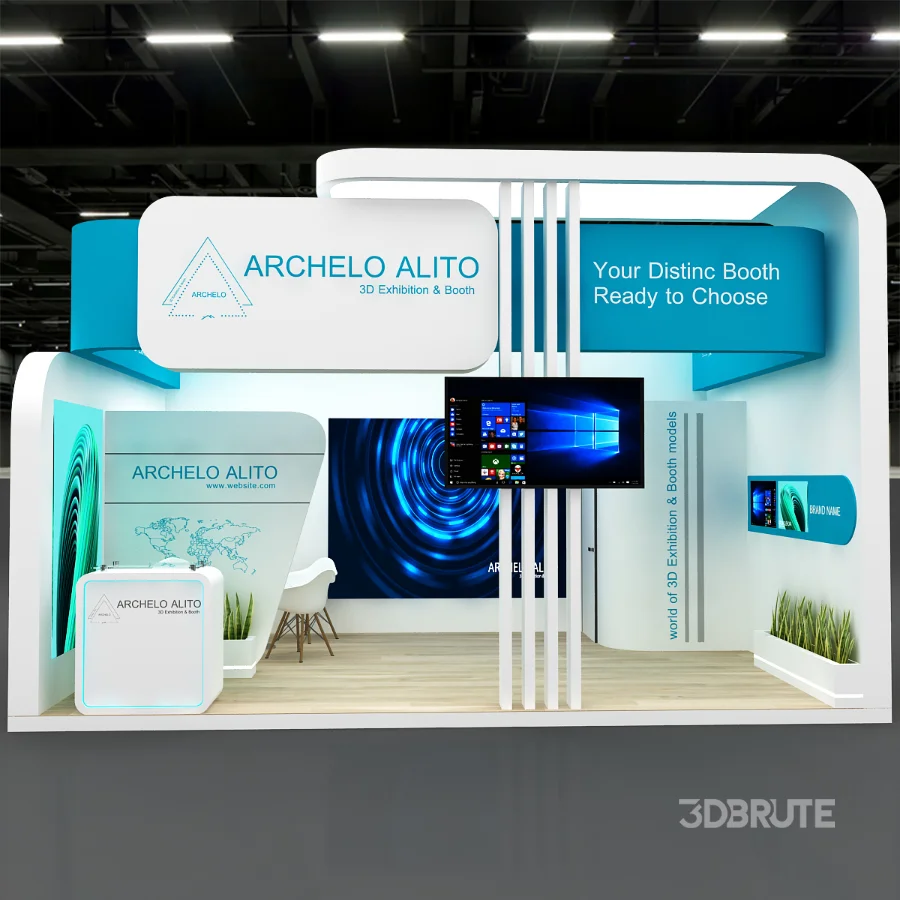 booth 3d model Image 1
