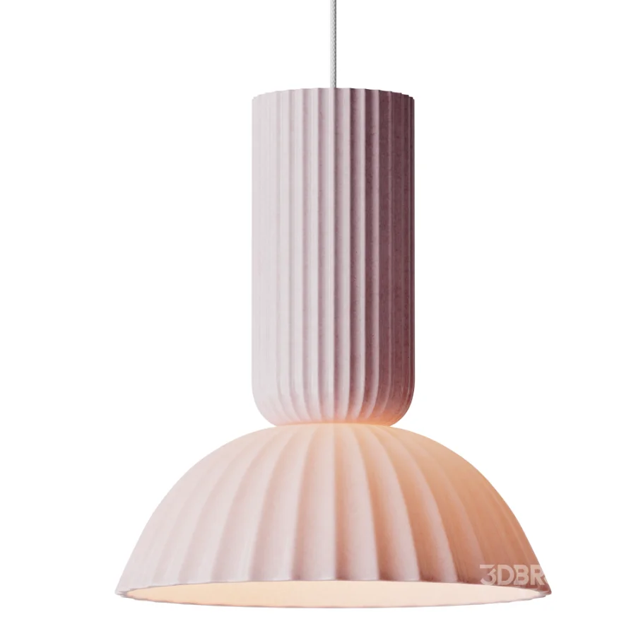 Jeanne Fluted White Porcelain Dome Pendant Light Image 4