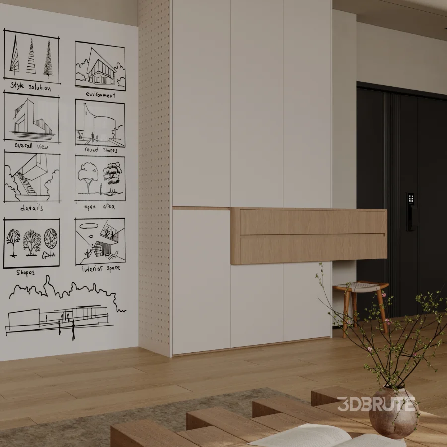 Modern living and dining room bedroom Image 5