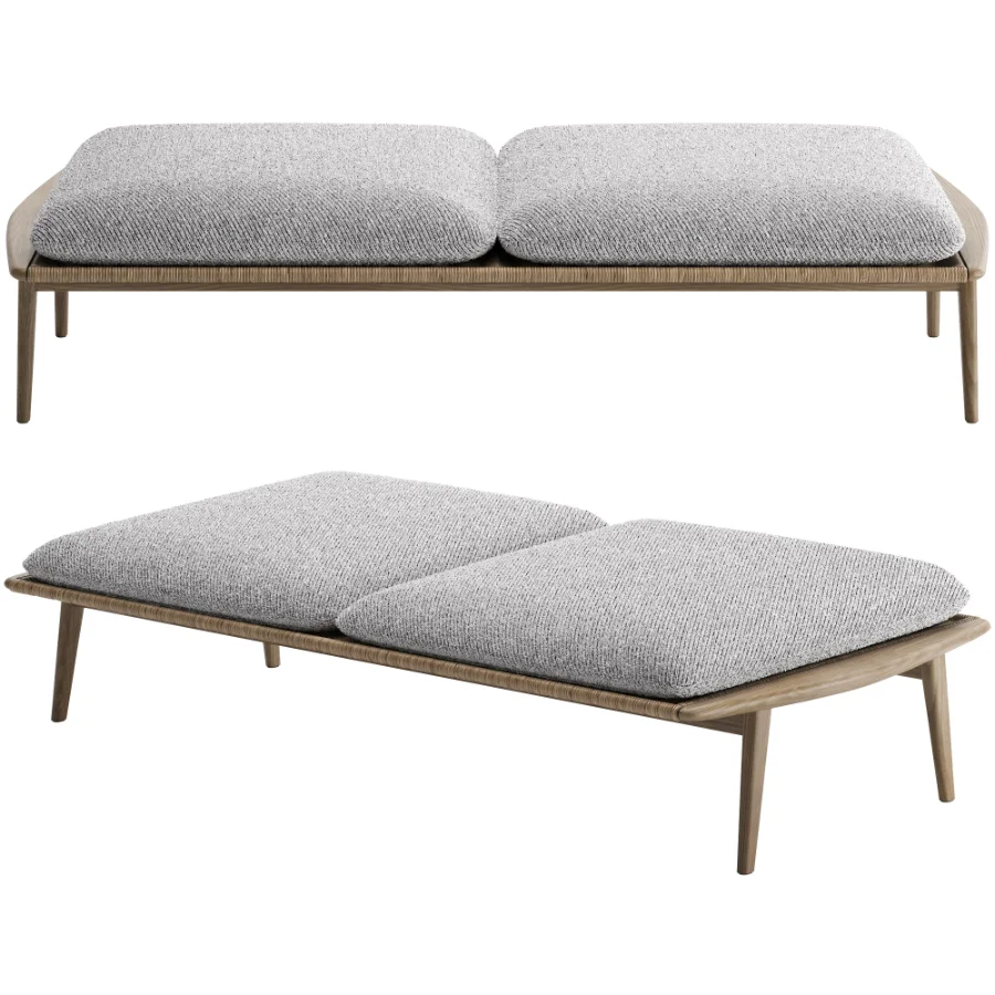 Fynn Outdoor Bench with 2 Cushions Image 2