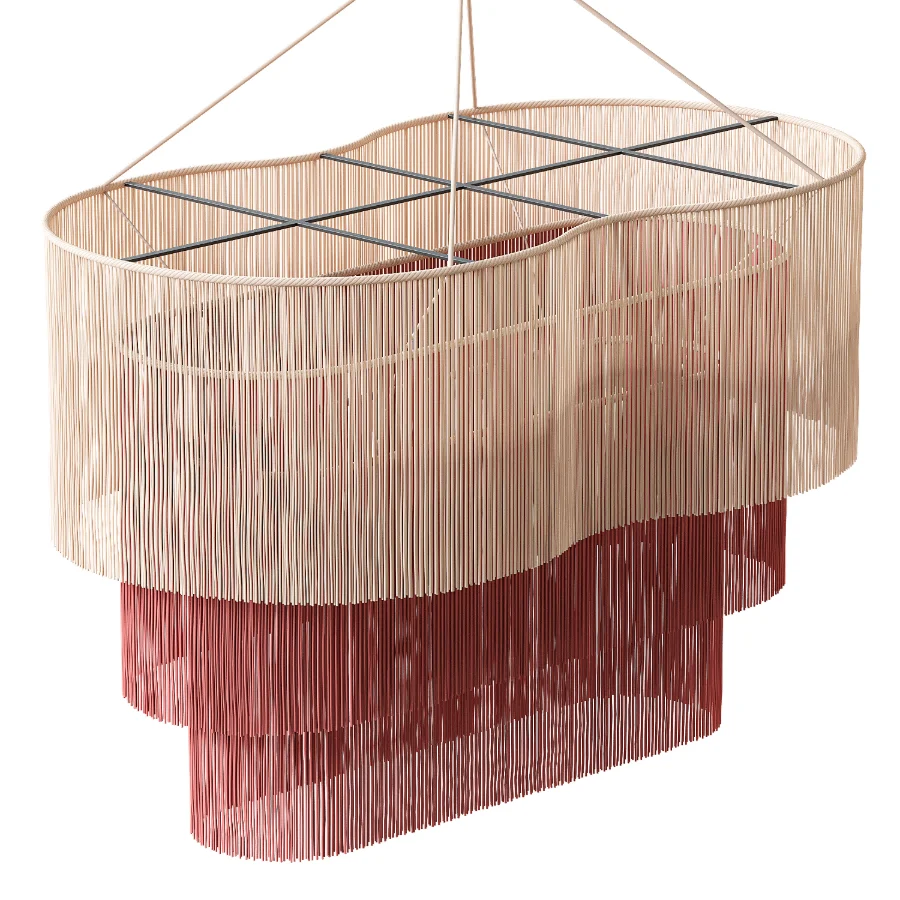 Merida 3-Level Mexican Handmade Tassel Chandelier Image 5