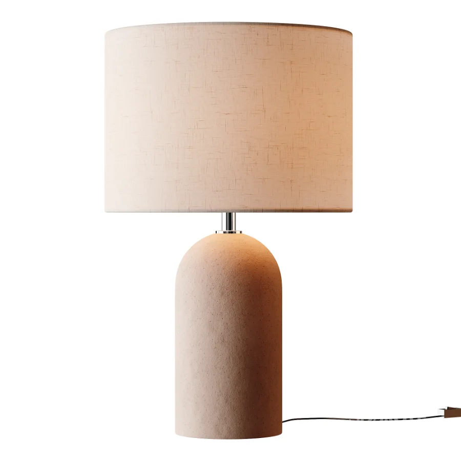 Emna Concrete and Linen Table Lamp Image 1
