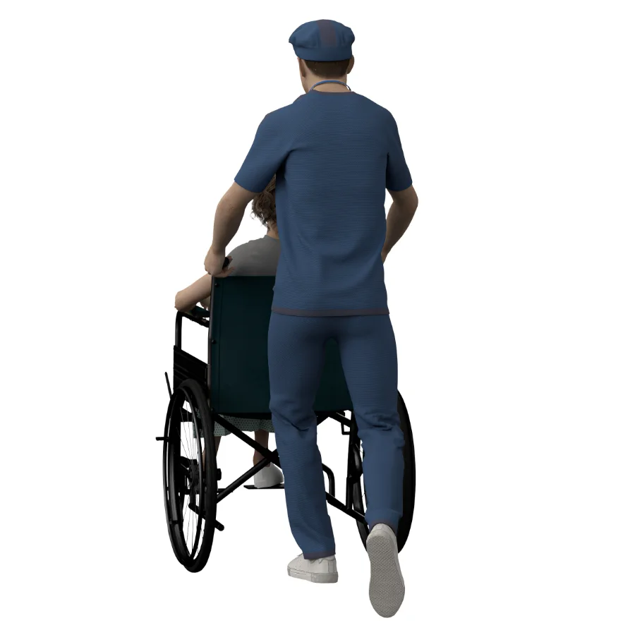 Nurse With a Patient in a Wheelchair Image 1