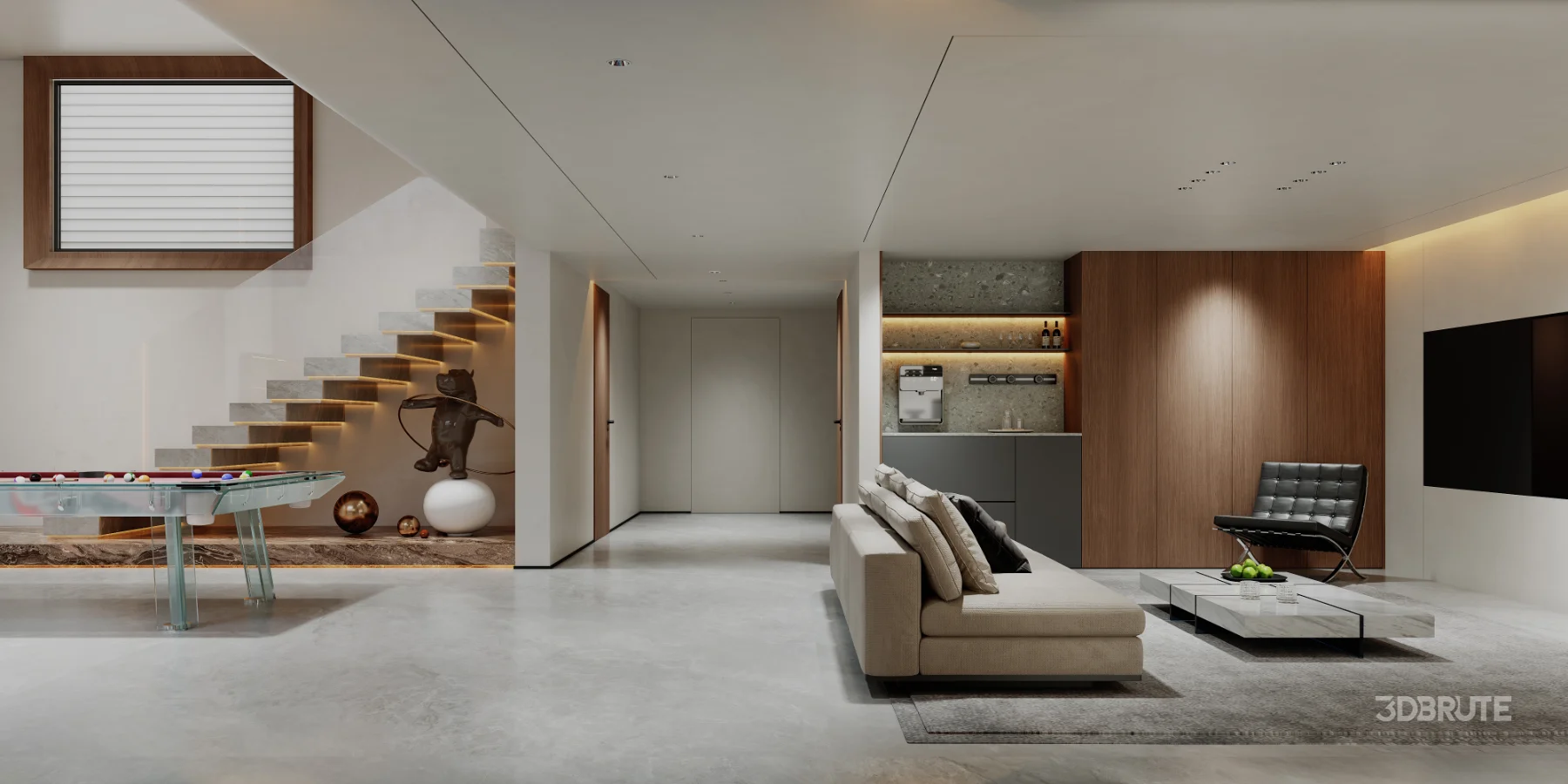 Modern villa basement interior Image 2