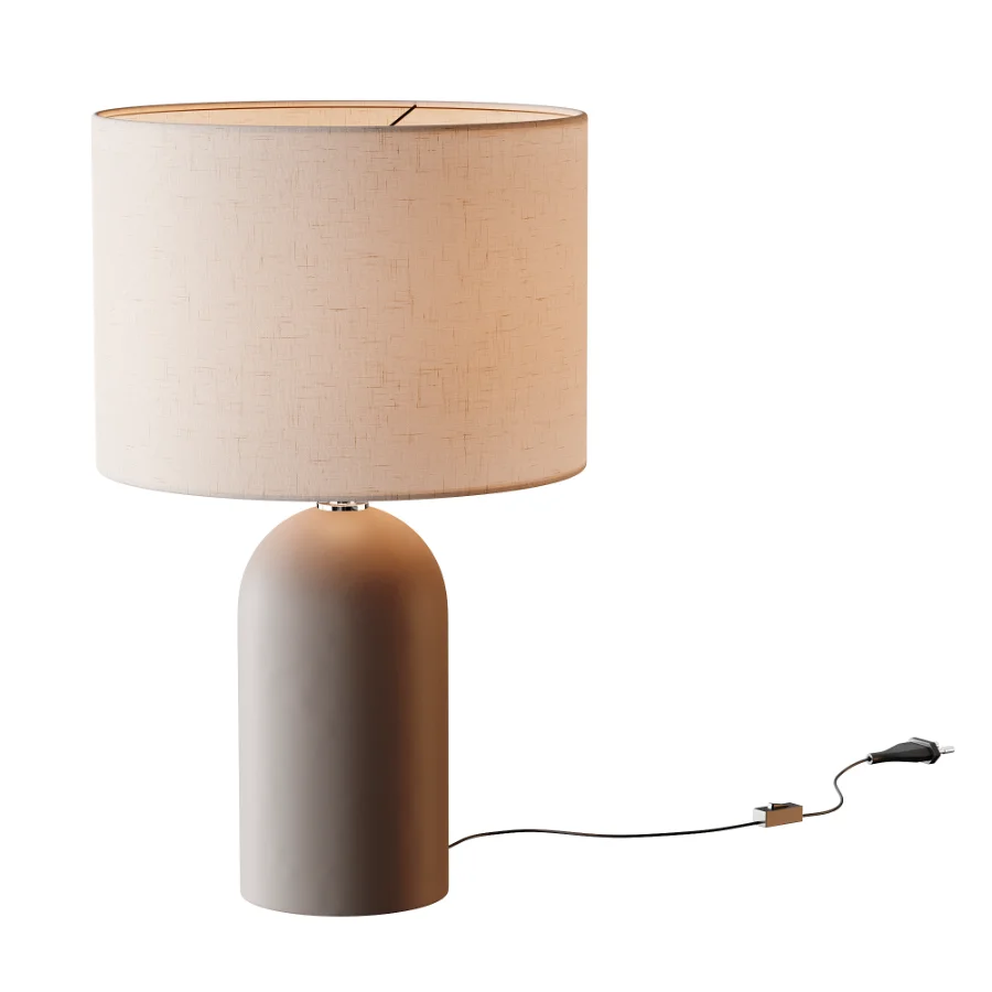 Emna Concrete and Linen Table Lamp Image 8