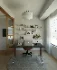Modern living room and dining room office room interior scene - Thumbnail 6