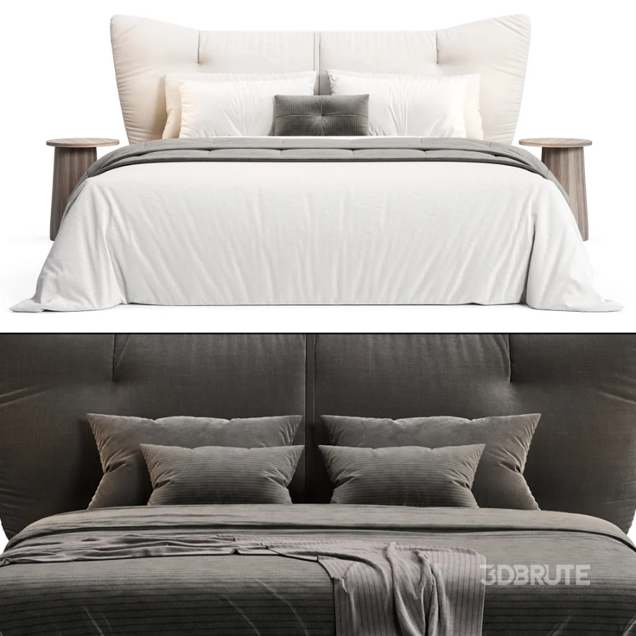 Euroa Suede Fabric Wide Upholstered Headboard Luxury Bed Image 2