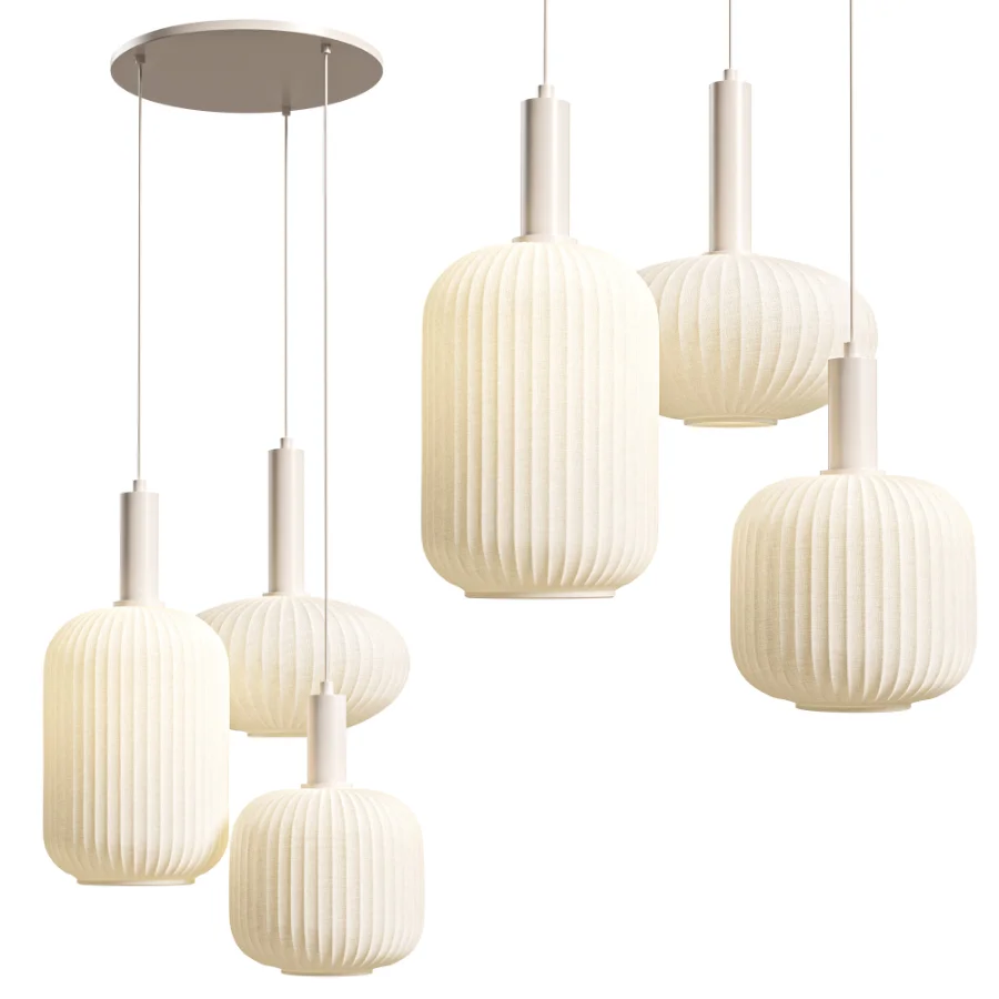 Cluster Pendelleuchte Candela aus Opalglas Image 2