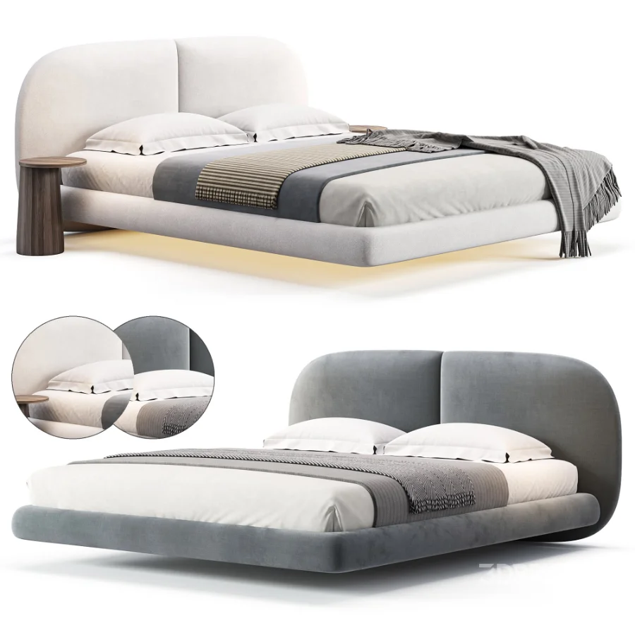 Garan Velvet Modern Floating Bed by Casaspace Image 2