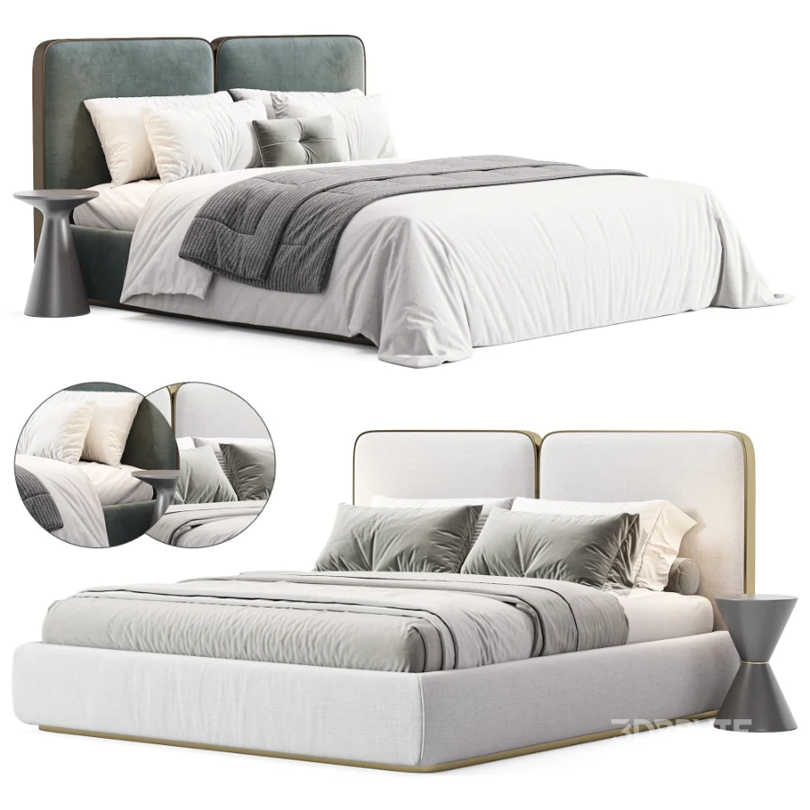Gem Upholstered King Queen Bed Image 2