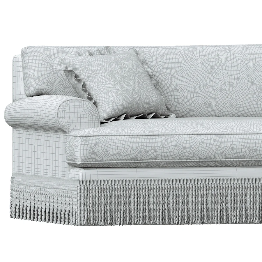 Beige Fringed Sofa Madison Image 2