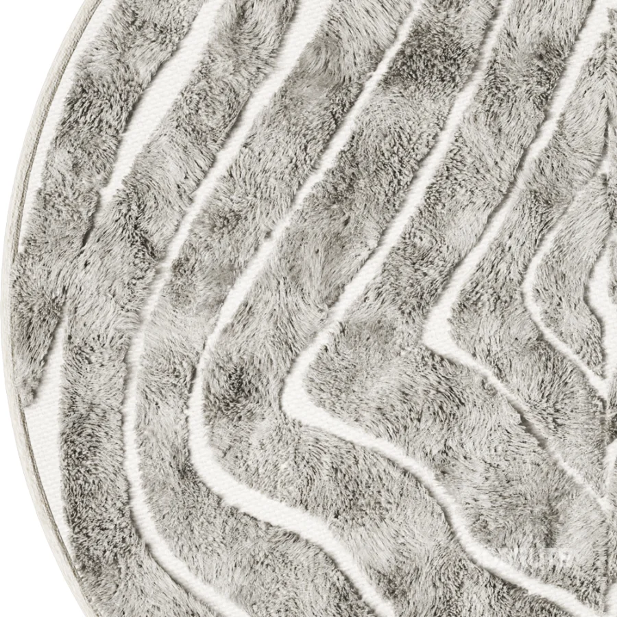 Modern Textureed Wool Round Rug Image 3