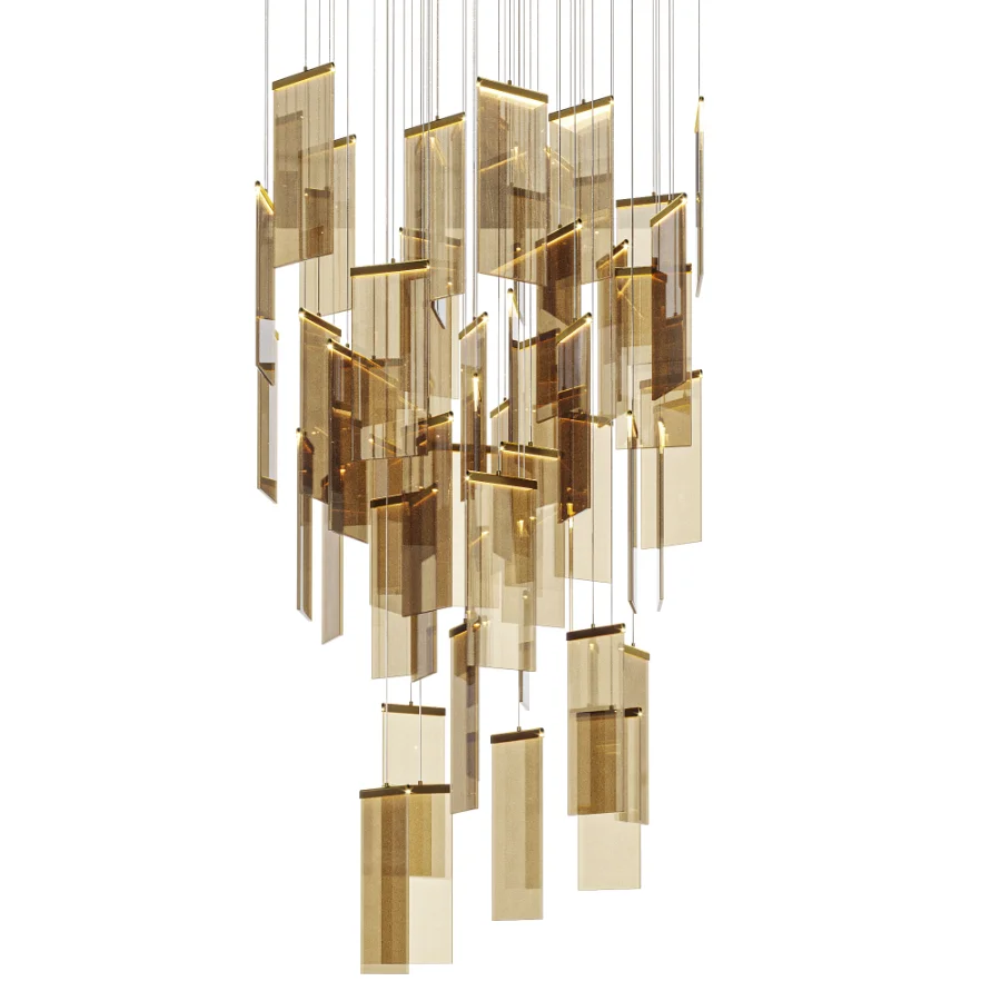 Modern Acrylic Creative Staircase Chandelier Image 1