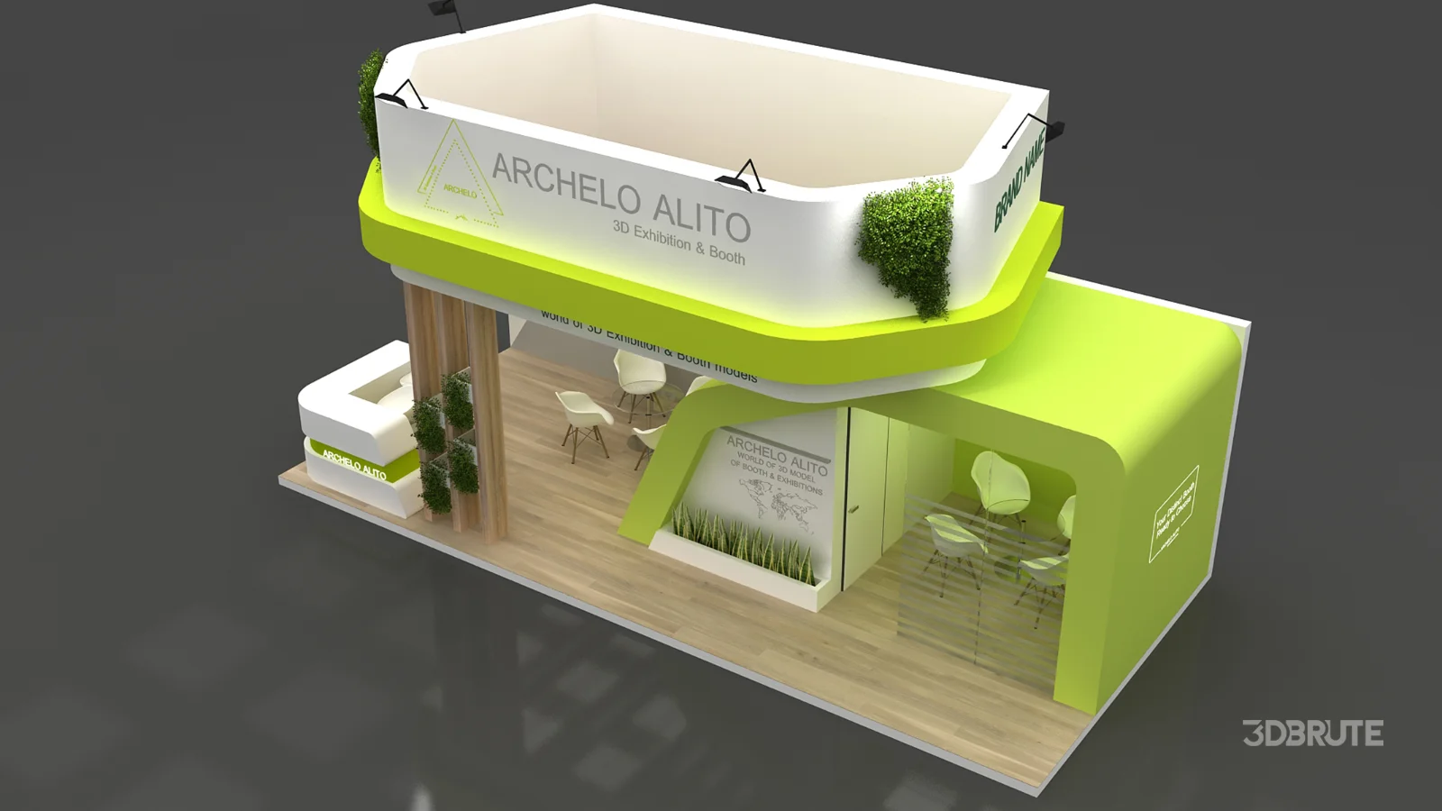booth 3d model Image 4