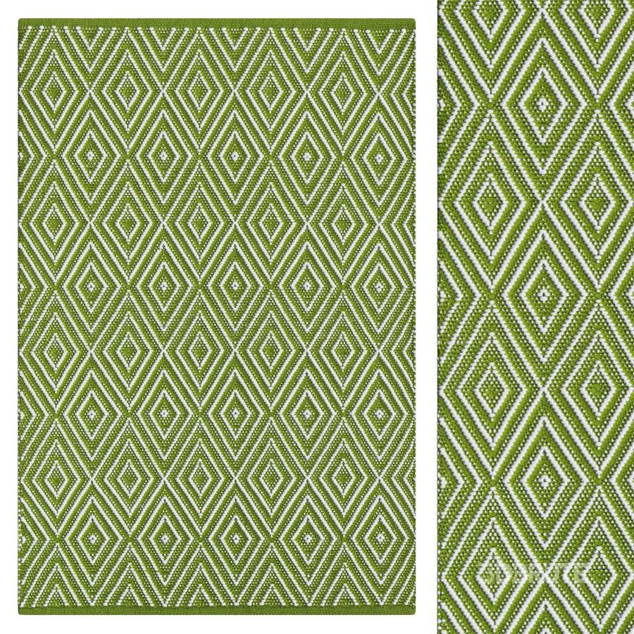Dash Albert Diamond Sprout White Indoor Outdoor Rug Image 3