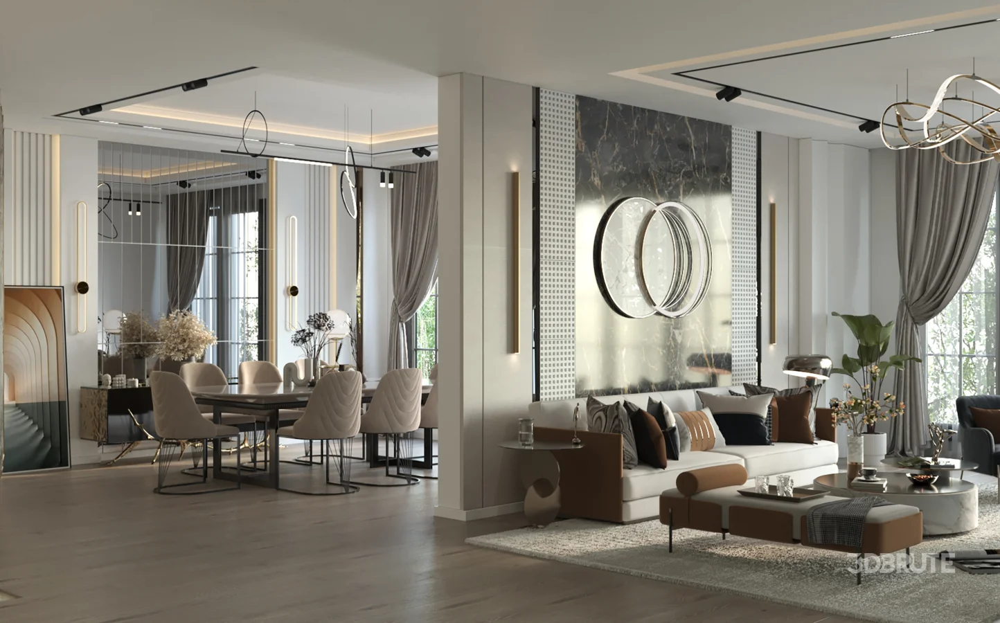 Modern living room & dinning room Image 1