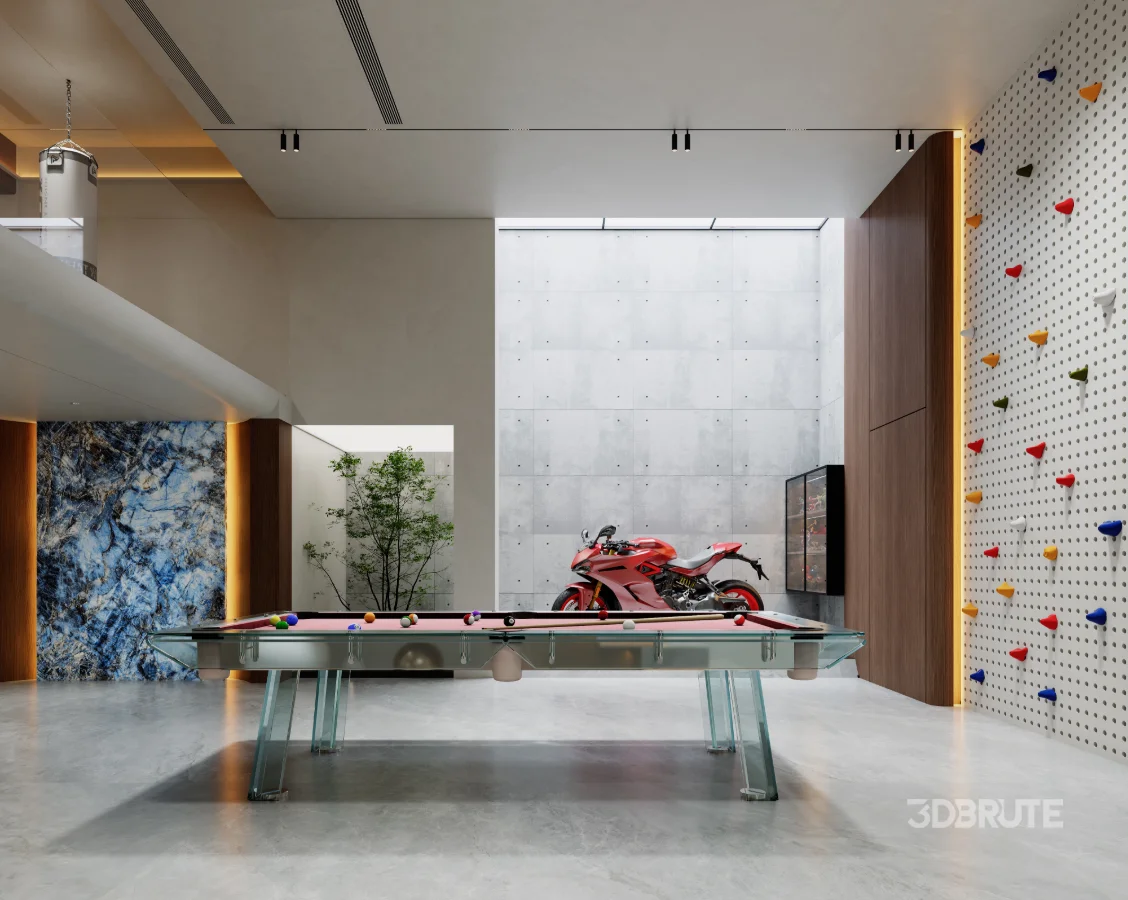 Modern villa basement interior Image 7