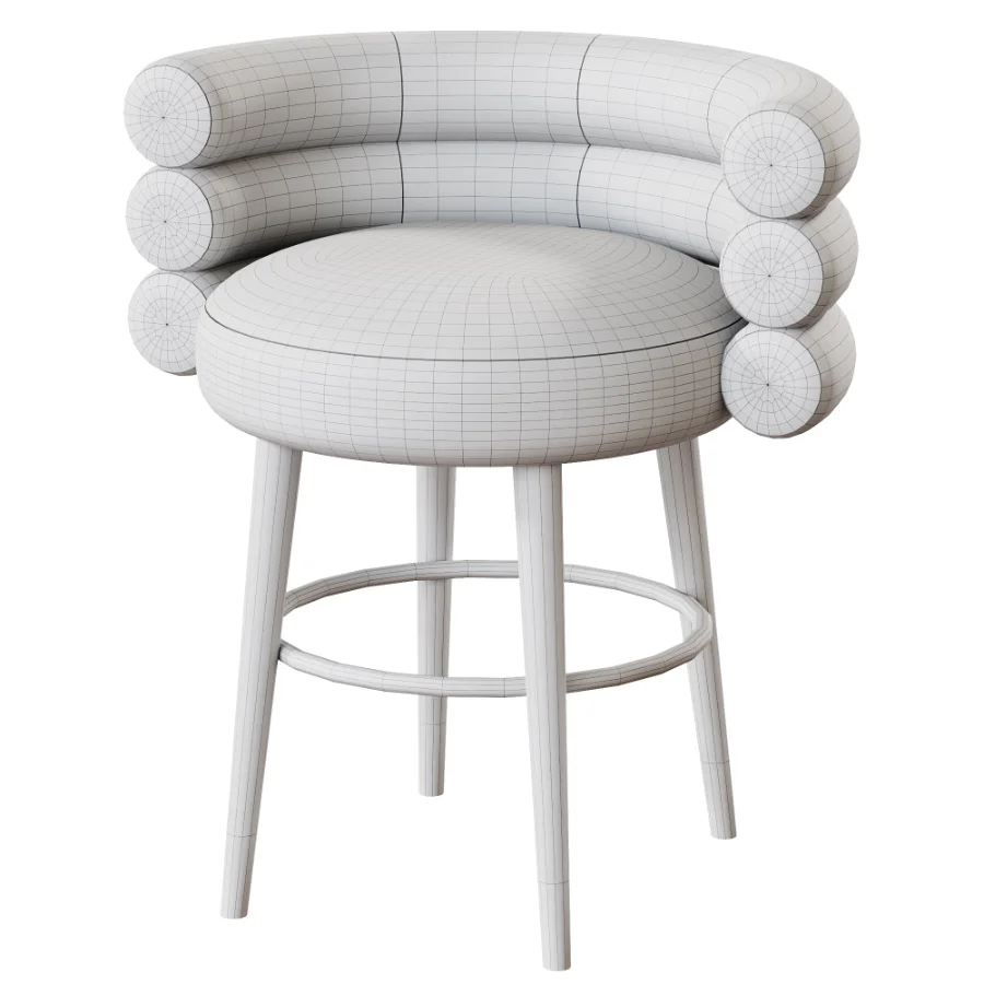 Betty Cream Velvet Counter Stool Image 7