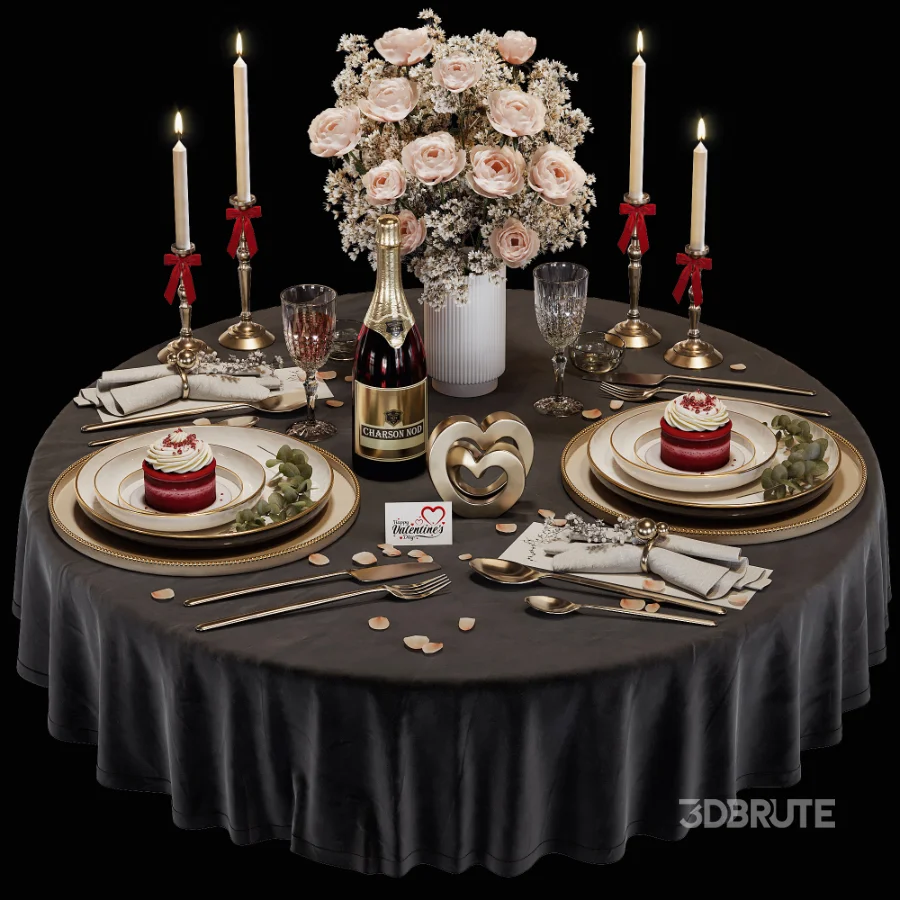 Romantic Tableware Set for February 14 Image 1