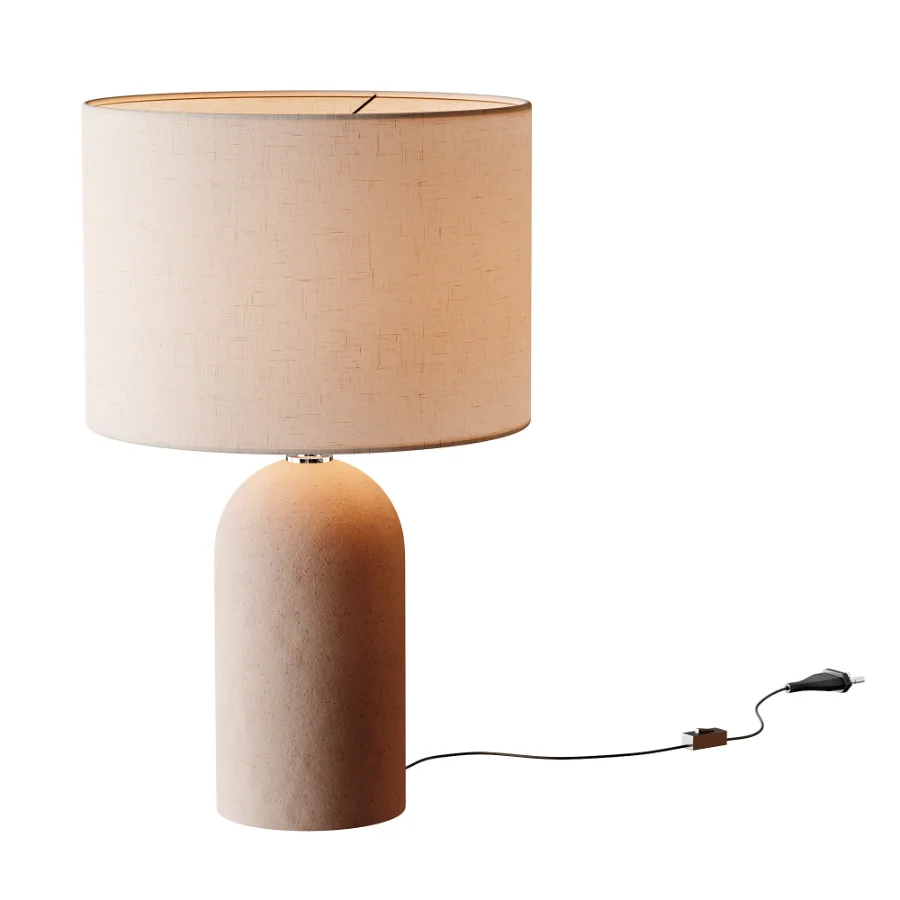 Emna Concrete and Linen Table Lamp Image 5