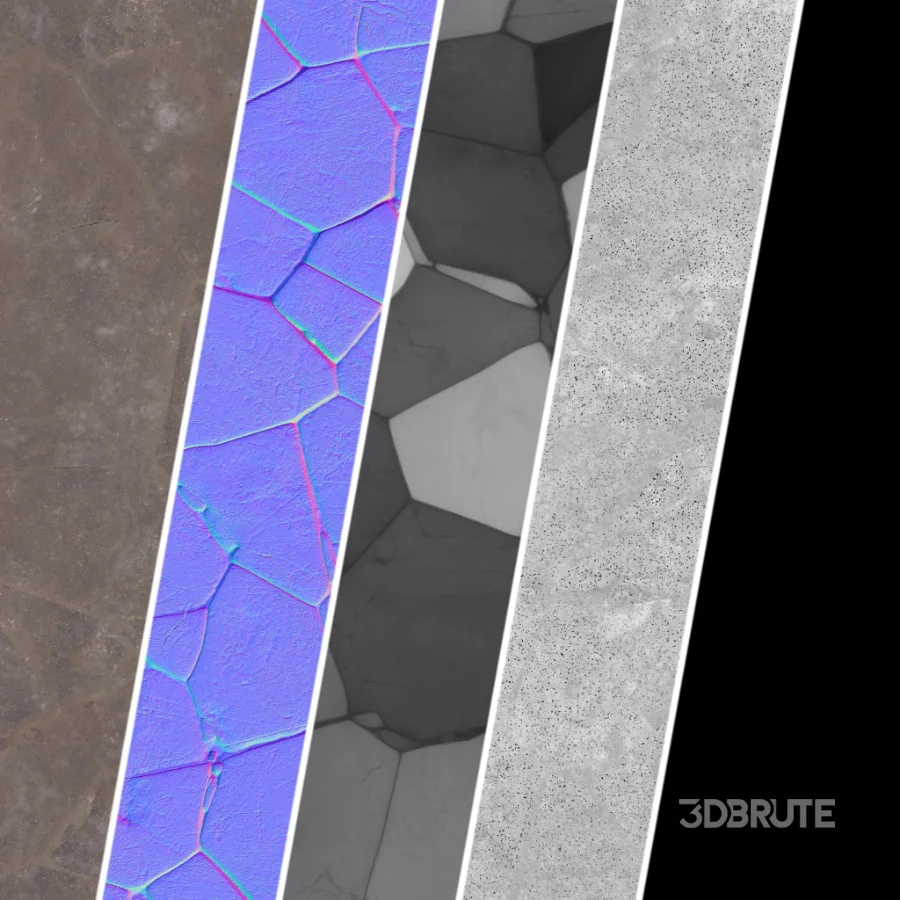 D317 BrushRock Stone wall – Sbsar Pbr 4k Seamless Image 2