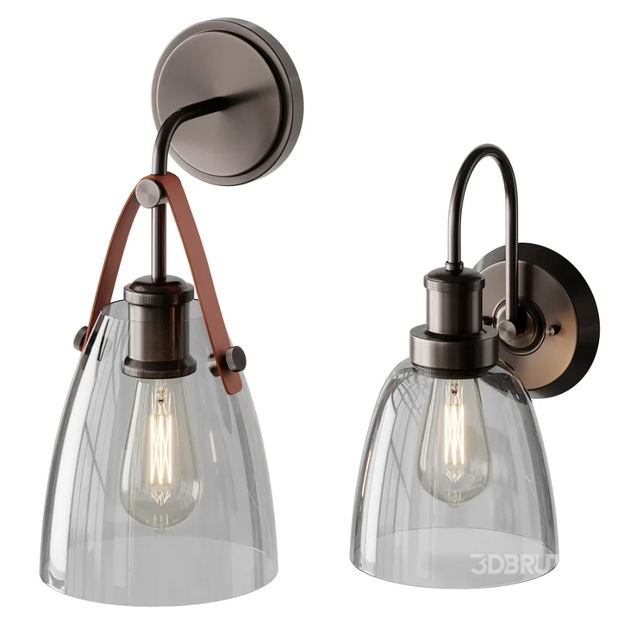 Glass and Leather And Versatile Bath Sconce Image 7