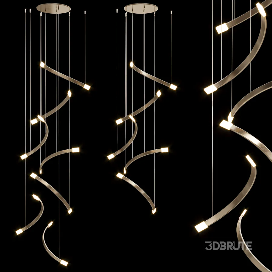 CTO Lighting Trace Free Fall Chandelier Image 5
