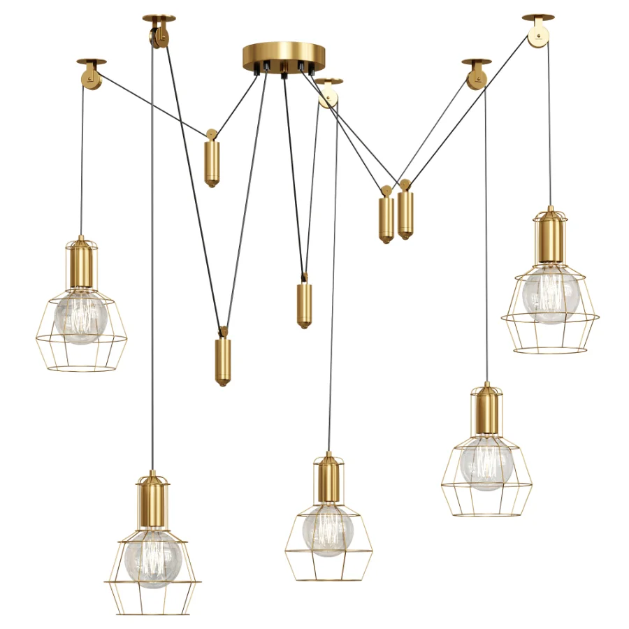 Bingham Caged Bulbs Industrial Pendant Light Image 2