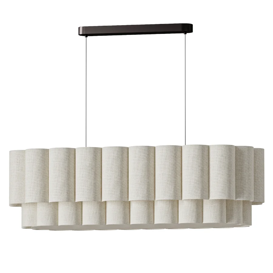 Lights & Lamps Folia Oval Linen Pendant Image 3