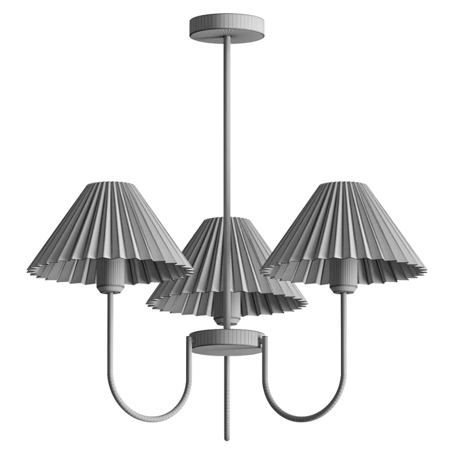 Lenore Pleated Chandelier 3 heads Image 3