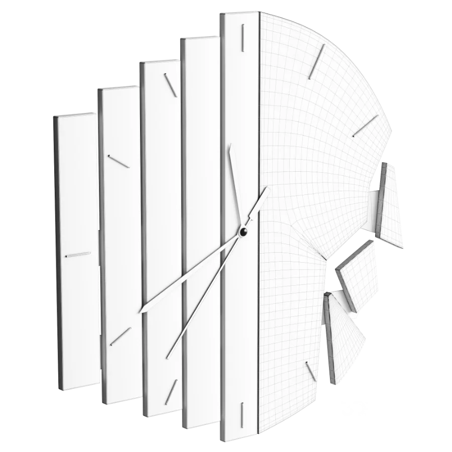 Black Wall Clock with Unique Fragmented Design Image 2