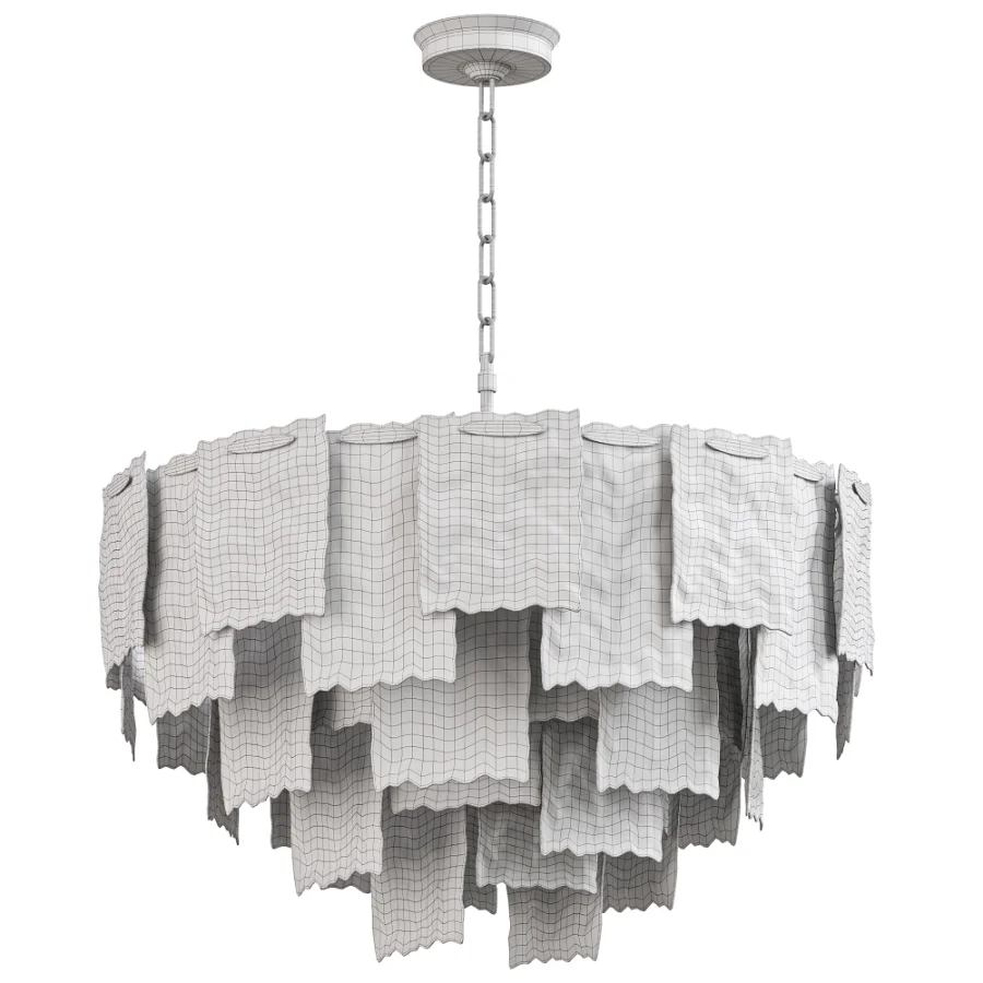 Round Ribbed Glass Chandelier By Garda Decor Image 5