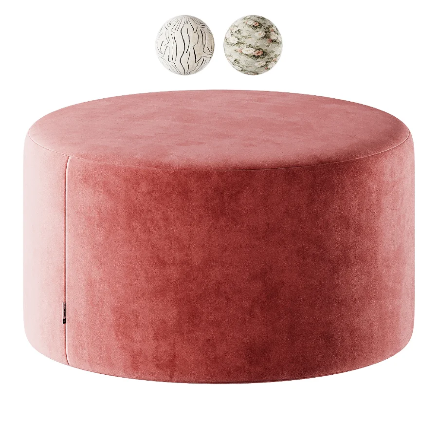 Pouf Kofi 3 Velour Red Image 1