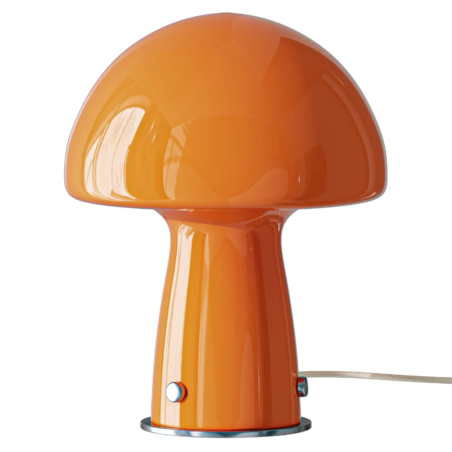 Danish Orange Glass Table Lamp Image 1