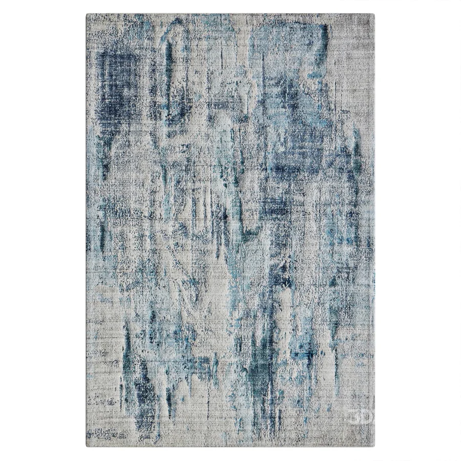 Abstract Area Rug in Blue Image 2