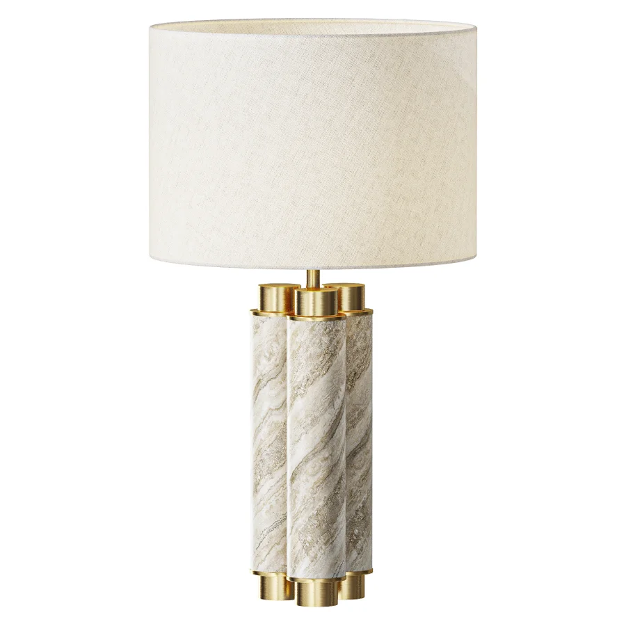 3 Clump Travertine Table Lamp Brilliant Maker Image 1