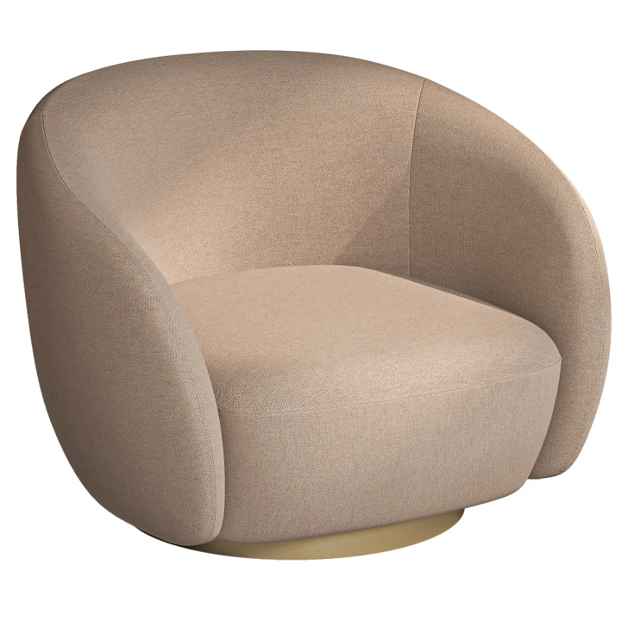 EICHHOLTZ Swivel Armchair BRICE Boucle Cream Image 3