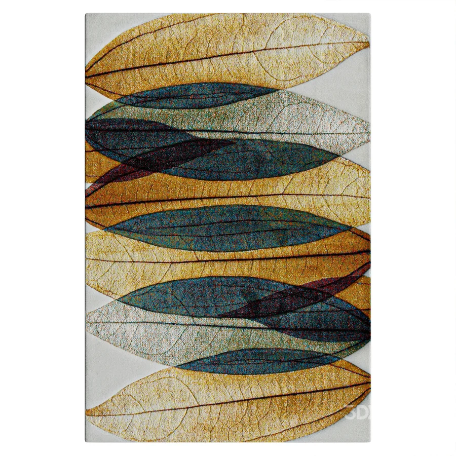 Hollywood Power Loom Polypropylene Floral Area Rug in Gold Image 2