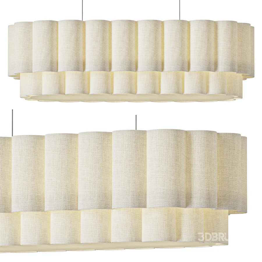 Lights & Lamps Folia Oval Linen Pendant Image 1